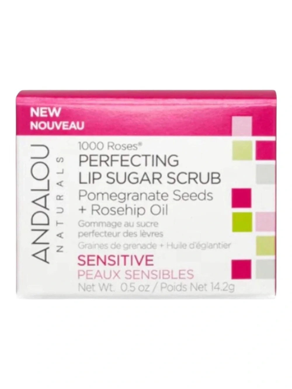 new Andalou Naturals ⚘ 1000 Roses Perfecting Lip Sugar Scrub ⚘ Full Size in Box